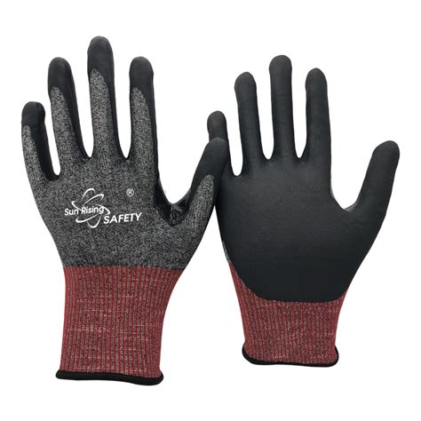 Srsafety 18 Gauge Cut Resistant A6f Microfoam Nitrile Coated Gloves