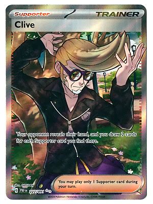 Pok Mon Tcg Clive Full Art Trainer Ultra Rare Paldean Fates Ebay