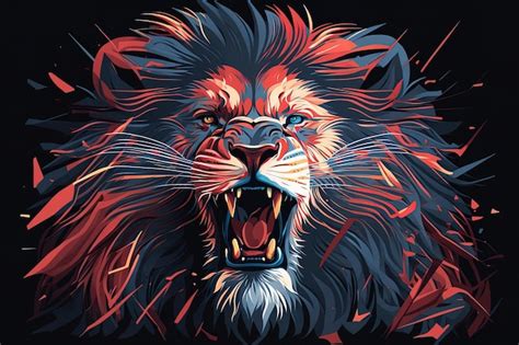 Premium Photo | Poster of Lion roaring Abstract poster of a dangerous ...