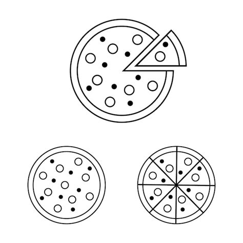 Premium Vector Pizza Vector Pizza Icons Whole Pizza And Cut Pizza