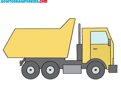 How To Draw A Dump Truck - Easy Drawing Tutorial For Kids