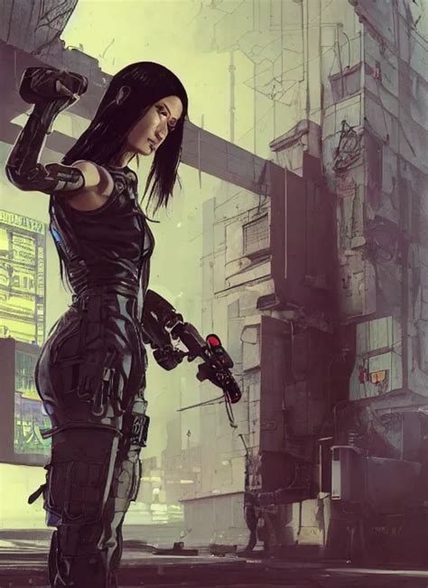 Nikki Tanaka Cyberpunk Mercenary In Tactical Harness Stable