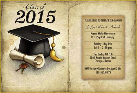 Free Graduation Announcements Templates Downloads Of 40 Free Graduation Invitation Templates ...