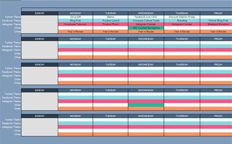 Media Schedule Template Excel At Pdftemplate In Social Media