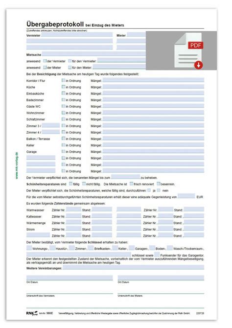 Wohnungs Einheitsmietvertrag Rnk Verlag