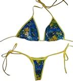 Amazon Plus Size Thong Bikini W Larger Tri Top Print Wet Look Foil