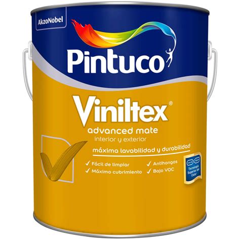 Pintura arquitectónica Viniltex Advanced mate color blanco 1gl