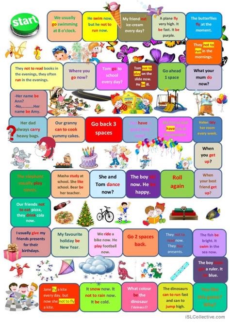 Board Game Present Simple Vs Present… English Esl Worksheets Pdf And Doc