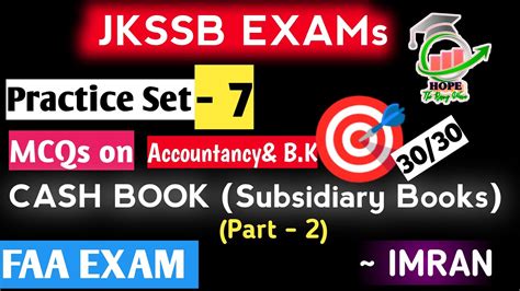 Top Mcqs On Accountancy Practice Set Cash Book Jkssb