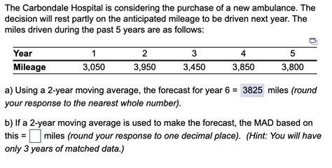 Solved B If A Year Moving Average Is Used To Make The Chegg