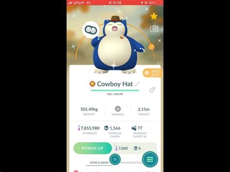 Best Buddy Shiny Cowboy Hat Snorlax In Pok Mon Go Youtube