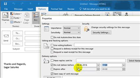 How To Delay Sending An Email In Outlook Youtube