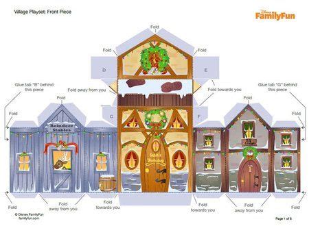 La casa de Papá Noel para imprimir y montar Aldea de navidad Motivos