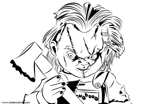 Collection Of Chucky Coloring Pages Free Printable