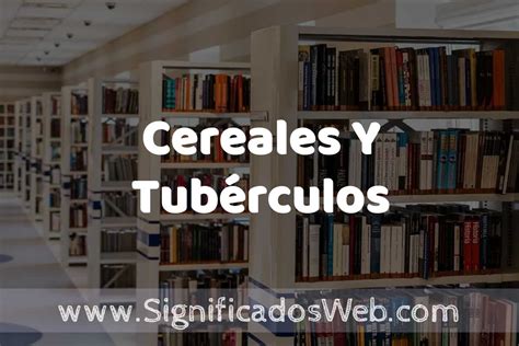 Concepto De Cereales Y Tub Rculos Significado Y Definici N