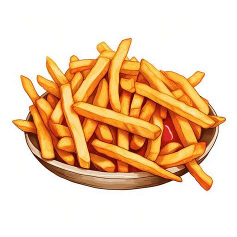 Fries Clipart In Oil Painting Style Illustration 4k Vector And Png