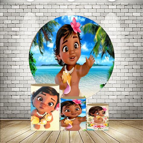 Kit Painel Capas De Cilindro Em Lona Decora O Moana Baby Shopee