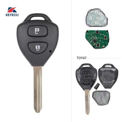 KEYECU Replacement Remote Car Key Fob 2 Button 433MHz 4D67 For Toyota