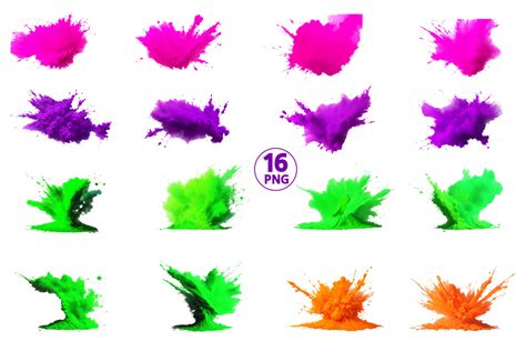 Colorful Rainbow Paint Splash PNG Set Afbeelding Door Pixeness