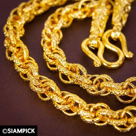 Thai Baht Gold Rope Chain Necklace Inch Gold Chain By Siampick