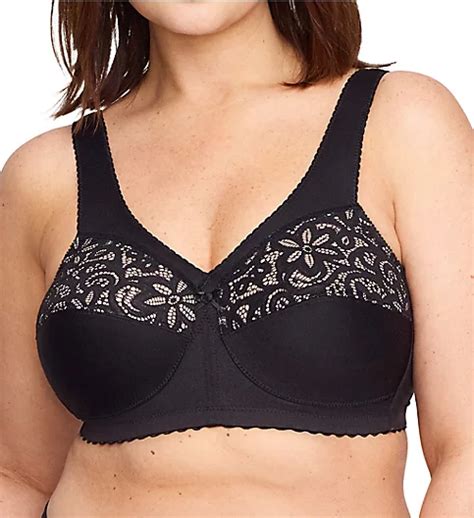 Magic Lift Cotton Full Figure Wireless Support Bra Black 40dd