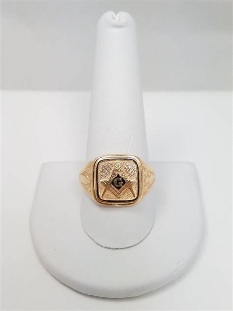 Vintage K Solid Gold Men S Masonic Ring Gem