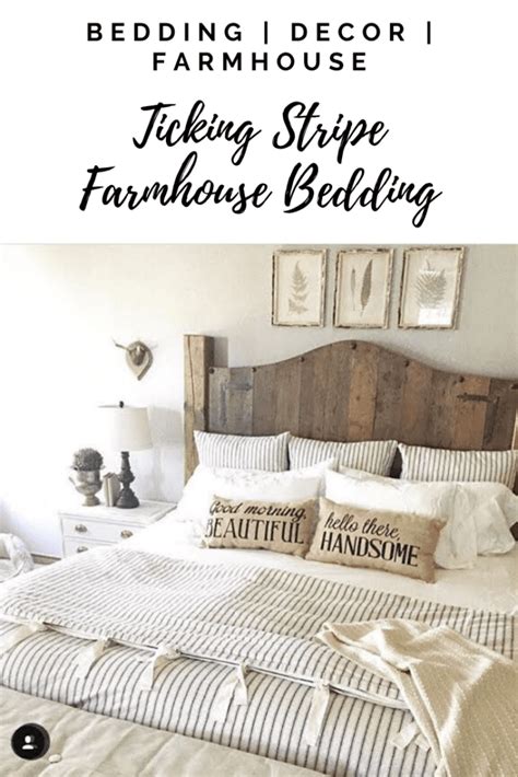 Farmhouse Ticking Stripe Bedding Farmhouse Bedding Sets Farmhouse