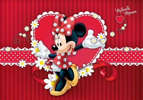 Tapeta Disney 208x146cm Myszka Minnie Serduszko 7004151390