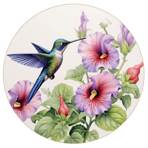 Hummingbird Morning Glory Flower 11CT Counted Cross Stitch Kits With