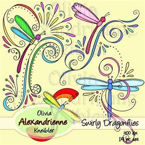 Swirly Dragonflies Doodle Pages Doodle Frames Swirly