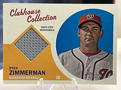 Topps Heritage Clubhouse Collection Relic Ryan Zimmerman Ccr Rz