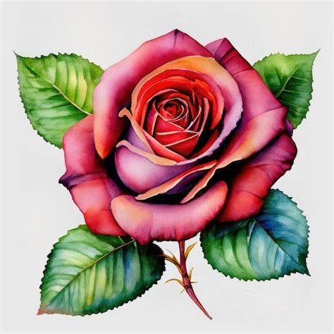 Premium Photo | Red rose watercolor painting design