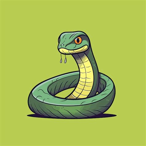 Premium Vector | A drawing of a green snake with a green background