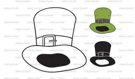 Leprechaun Green Top Hat Saint Patricks Day Design Cut Files For Cricut Clip Art Silhouette