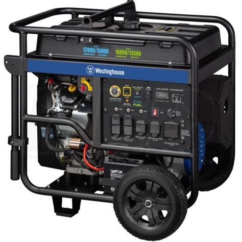 Westinghouse WGEN12000DF 12,000 Watt Electric Start Dual Fuel Portable ...