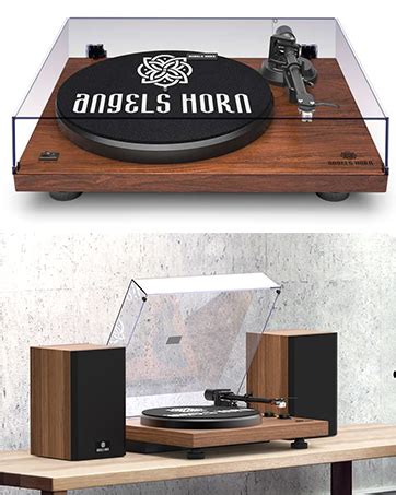 Platine Vinyle Angels Horn Tourne Disque Bluetooth Tourne Disque