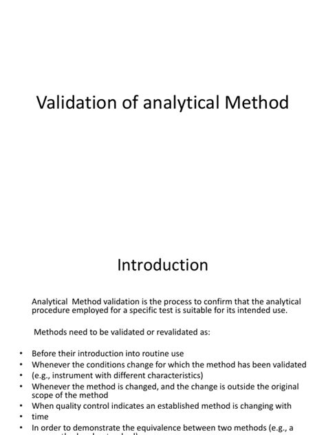 Validation of Analytical Methods for Accuracy and Precision | PDF ...