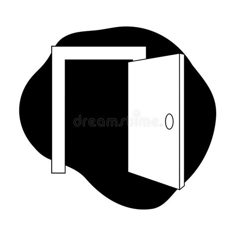 Icono De La Puerta Icono Blanco Y Negro Ilustraci N Del Vector