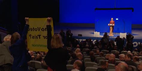 Liz Truss's conference speech interrupted by Greenpeace protesters ...