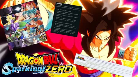 Dragonball Sparking Zero Leaks Release Date Gt Characters Switch