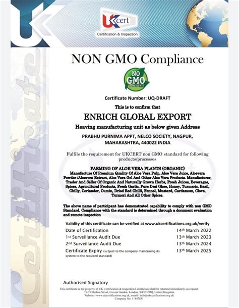 Consulting Firm Gicvs Certification Non Gmo Compliance At ₹ 6000 Month In Kanpur