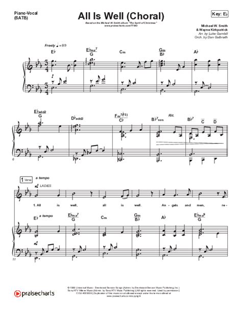 All Is Well Choral Anthem Satb Sheet Music Pdf Michael W Smith