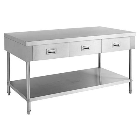 Stainless Steel Bench with 3 Drawers