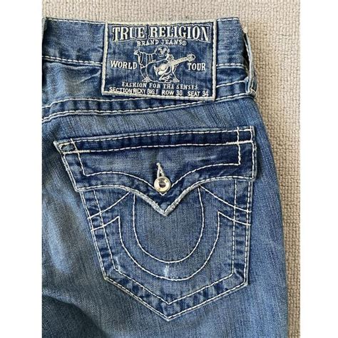 true religion baggy jeans with diamanté Depop