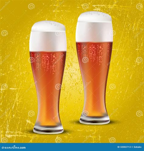 Two Glasses Of Beer Stock Image Image Of Glasses Hops