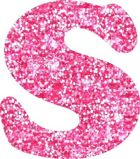 Pink Glitter Letter S