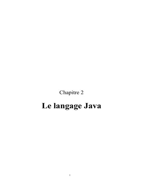 Le Langage Java