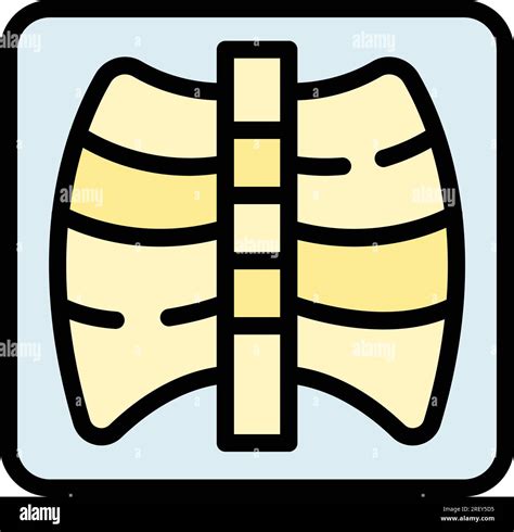 Imagen De Radiografía De Tórax Icono Contorno Vector Equipo óseo