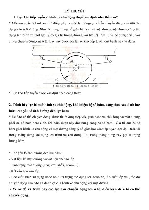 Lý thuyết for engineer LÝ THUYẾT Lực kéo tiếp tuyến ở bánh xe chủ