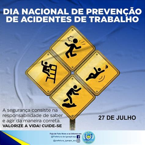 Dia Nacional De Preven O De Acidentes No Trabalho Prefeitura